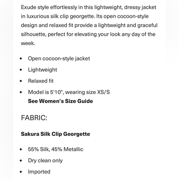 Trina Turk Exquisite Jacket Cocoon Silk Wrap Shrug NWT - Picture 6 of 6